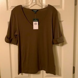 Olive short sleeve top
